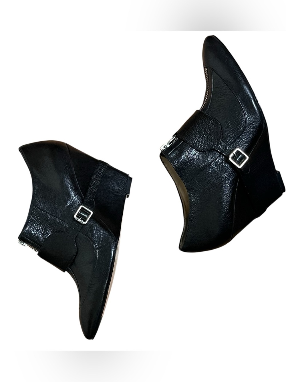 Elizabeth and James E Raffa Ankle Leather Booties 4" Heel & Wedge 9 1/2 - Picture 3 of 12